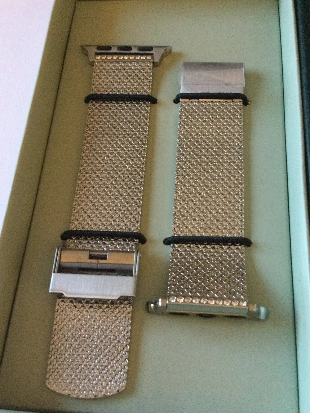 TED BAKER LONDON APPLE 38/40mm  WATCH STRAP SILVER METALLIC NWT
